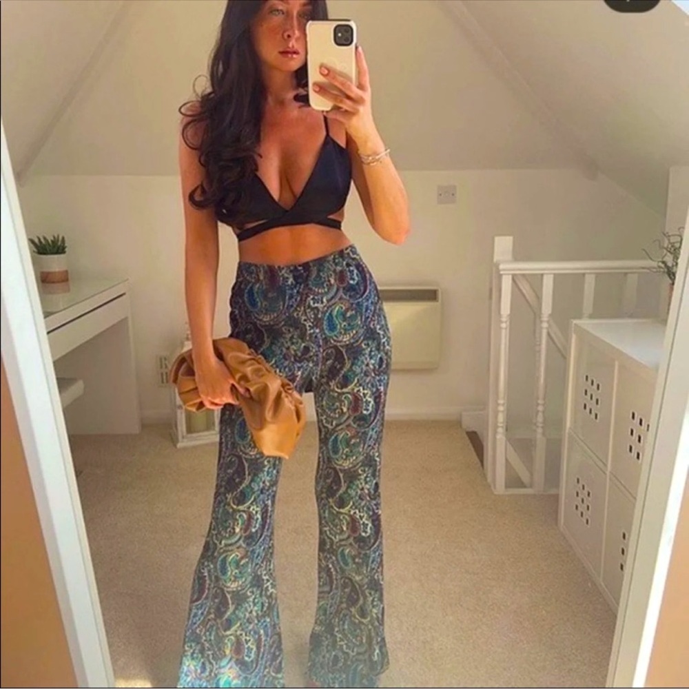 Zara Paisley Trousers Size L - Picture 9 of 17